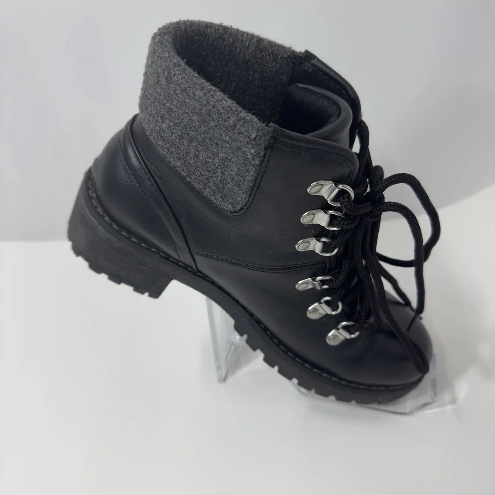 St. Johns Bay Womens Blak Hiking Boots Size 7M‎ Flaux Lether Memory Foam Winter - Picture 5 of 11